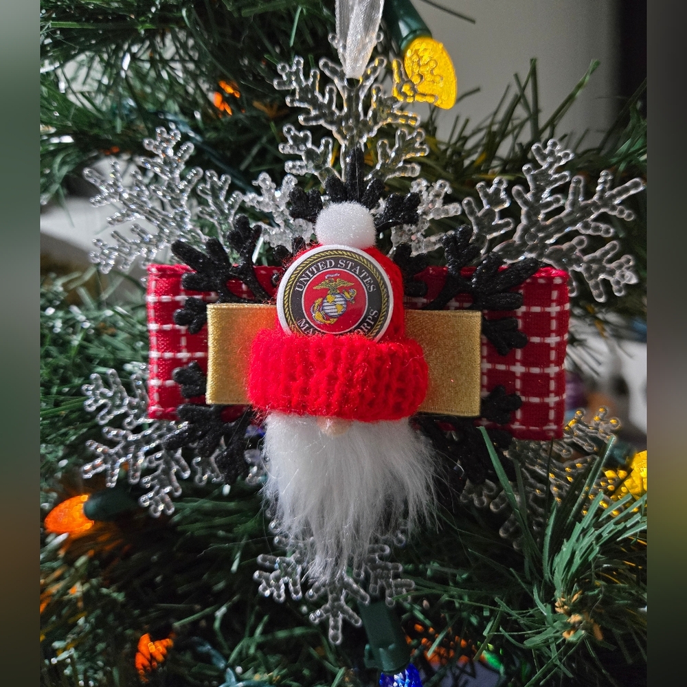 NWT US Marines Ornament United States Marines Corps Gnome Military Souvenir OOAK